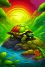 Placeholder: Sonne schildkröte Stein Regenbogen Dschungel