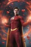 Placeholder: Grant Gustin as The Flash - 3D bubbles, 3D hearts, multicolored lightning, aurora borealis, UFOs, Devil's Tower, fireflies, professional quality digital photograph, happy time