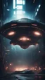 Placeholder: Shi Fi, ufo starship,,atmospheric lighting effects, intricate industrial details, moody atmosphere, eerie grimdark ambiance, complex motherboard accents, speculative fiction art. Bokeh