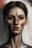 Placeholder: Fire theme art, Portrait of a woman by Michelangelo, 8K, close-up face, anatomically perfect face, dark moody night