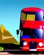 Placeholder: Red bus with a triangular body