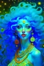 Placeholder: turquoise hair and infinite eyes, arrived using an internal astrolabe navigation from another dimension, she can control your mind with otherwoldly hypnotic beauty, psychadelic and uncommon colorful masterpiece by diego fernandez and Lou LL and klimt trending on
