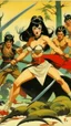 Placeholder: Betty Page art from japanese style 1900 movie. Ninjas