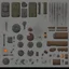 Placeholder: Sprite sheet, Wood, Nails, Metal scrap, cloth, electronics, gears, icons, survival game, gray background, comic book,