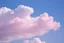 Placeholder: sky blue background with white puffy clouds highlighted with pinks and pastel violet