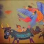 Placeholder: flying cow gods with wings indian painting