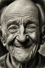 Placeholder: drawing, portrait, old, old, wrinkles, features, smiling, white, lead, charcoal,drawing with pencil