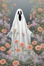 Placeholder: Ghost in Flowers, realistic