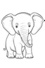 Placeholder: a simple outline of a cute elephant, in a drawing style