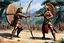 Placeholder: [art by Ray Harryhausen] As Arjuna and Duryodhana stand shoulder to shoulder, facing the same wooden target in the archery contest, their skills as archers are undeniable. Both warriors possess remarkable talent and prowess with the bow, each capable of hitting their mark with precision and power. Arjuna's form is impeccable, his arrows flying true and striking the target with effortless grace. His mastery of archery shines brightly, captivating the spectators and earning him admiration and acc