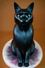 Placeholder: psychedelic black gold cat made of soap foam