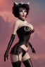 Placeholder: Joan Collins as evil queen in black leather, leather, busty, cleavage, angry, stern look. character design by cory loftis, fenghua zhong, ryohei hase, ismail inceoglu and ruan jia. unreal engine 5, artistic lighting, highly detailed, photorealistic, fantasy