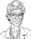 Placeholder: Shirley Chisholm, line art style fashion, simple line art, one line, line art, white background, cartoon style, coloring book style on white background, well composed, clean coloring book page, No dither, no gradient, strong outline, No fill, No solids, hand drawn