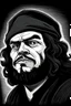 Placeholder: a revolutionary pepe the frog as che guevara's iconic black and white portrait