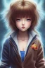 Placeholder: portrait artistic photo, wonderfull japanese, face keiko yu yu hakusho, big eyes, short brown hair, seifuku blue clothes, high quality, 8k,