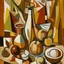 Placeholder: picasso cubism still life browns