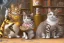 Placeholder: Group of three mature cats musicians, one cat playing guitar, one cat playing drums, one cat holding microphone and singing, street, Vienna, smiling, sunny day, model style, hyper realistic, extremely accurate, delicate, extremely detailed, Graphic novel style, wide-angle, open aperture, superfine pencil