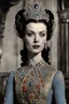 Placeholder: Austrian simbolism, Vivien Leigh Princess wears a Surrealist Armenian embroidered avant-gard fashion, ornamental details,caravaggism, in David lynch movie style by Max ernst