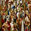 Placeholder: picasso cubism crowd of people brown