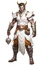 Placeholder: Full Body, Male Dragonborn, monk, Half Plate Armour, boxer pose, White outfit colour theme