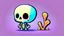 Placeholder: Cute chibi-style bony skeleton, cartoony, colorful, exaggerated, simplified, adorable