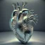 Placeholder: stainless steel human luminous heart formed by human bodies