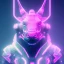 Placeholder: A beautiful portrait of a cyborg rhino pink neon color scheme, high key lighting, volumetric light high details psychedelic background