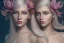 Placeholder: femme long cheveux blond blancs grands yeux bleus , 8k resolution, flower magnolia lotus rose, beautiful portrait, 8k resolution, flower head and body, beautiful star