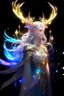 Placeholder: prismatic hair ethereal transparent prism Eladrin astral Male antlers druid beard sparkling radiance prismatic shining starlight enshrouded