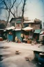 Placeholder: flimsy houses, indian market, cold weather, lomography