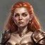 Placeholder: dnd, dwarf lady with copper coloured hair. realistic image.