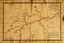 Placeholder: a scan of an ancient Cree Anishinaabe road map, hand drawn been stained and weathered, text is in Cree Syllabic
