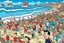 Placeholder: where's Wally but with elon musk big image beach