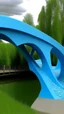 Placeholder: A pale blue bridge shaped like a fish painted by Vincent van Gogh