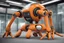 Placeholder: an orange robot stretching its legs