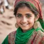 Placeholder: Pakistani Pushto Girl smiling & has green lenses with traditional dress