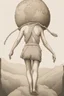 Placeholder: a woman carrying the weight of the earth on her back like Atlas