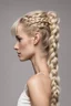 Placeholder: blond narrow braided ponytail, (Choppy Pixie:1.3)