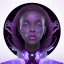 Placeholder: purple black hole in space bright stars time travel black lady