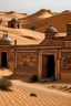 Placeholder: Mud houses in the desert with beautiful paintings