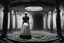 Placeholder: realistid 4 k the maid stands poised with a slender, elegant posture, clad in her traditional black-and-white uniform.From the perspective looking up from the bottom of an empty well, surreal horror art,