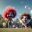 Placeholder: Ultra realistic circus scene. Sweet big hair monster. Child’s playing, smile, happy, color bubbles, smooth color, waist up view, Wes Anderson style, dark ambient, highly detailed, concept art, unreal engine 5, god rays, ray tracing, RTX, lumen lighting, ultra detail, volumetric lighting, 3d, finely drawn, high definition, high resolution.