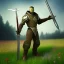 Placeholder: giant in meadow with sword