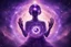 Placeholder: kundalini, connected to the universe, purple galaxy, holding universes in hands