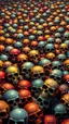 Placeholder: a field of 1000s of cartoonish, anatomically correct, skulls, varying sizes and colors, vivid RANDOM BRIGHT dayglo neon colors, dark comedy, well lit, high detail, photorealistic, horrorcore, fun, scary, dead, not centered on any one skull, macro not microncc 1701 enterprise Macabre Rapture End of days Revelation scene, loose brush stroke matte oil painting, sinner apotheosis, By John Lovett and Zdzislaw Beksinski and Phlegm, diagonal composition, unbalanced, abstract surreal horror, eerie, scar