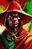 Placeholder: Digital art, high quality, digital masterpiece, natural illumination, Colorful, Comicbook style, epic film style, (upper body:1), (1 Peruvian man dressed with a poncho and a chullo:3), (Red and Black poncho:1.5), (White sombrero on the Chullo:1.8), (looking up with his fist up: 3)