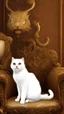 Placeholder: White cat, sitting on a sofa hdr