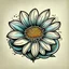 Placeholder: Old School Tattoo design featuring a white daisy flower