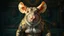 Placeholder: Very realistic hyper-detailed atmospheric atmospheric professional photograph of a bald diametrical Rat with Yakuza tattoos and a head-to-toe Loius Vuitton monogram logo vertically looking into the camera, shot by Steven Meisel. The atmosphere is surreal and fantastical, reminiscent of Hieronymus Bosch's style, with a touch of grim academicism. Sharp focus, intricate detail, high contrast and the texture of 60mm film shot in the style of a Hasselblad camera. The scene is filled with Renaissance