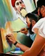 Placeholder: Fidel Castro painting a canvas